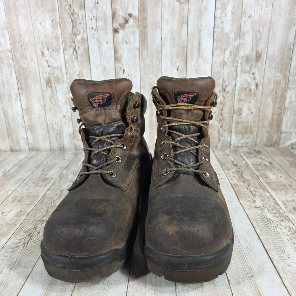 Red Wing Waterproof Work‎ Boots Steel Toe EH Safety Brown Leather 11.5